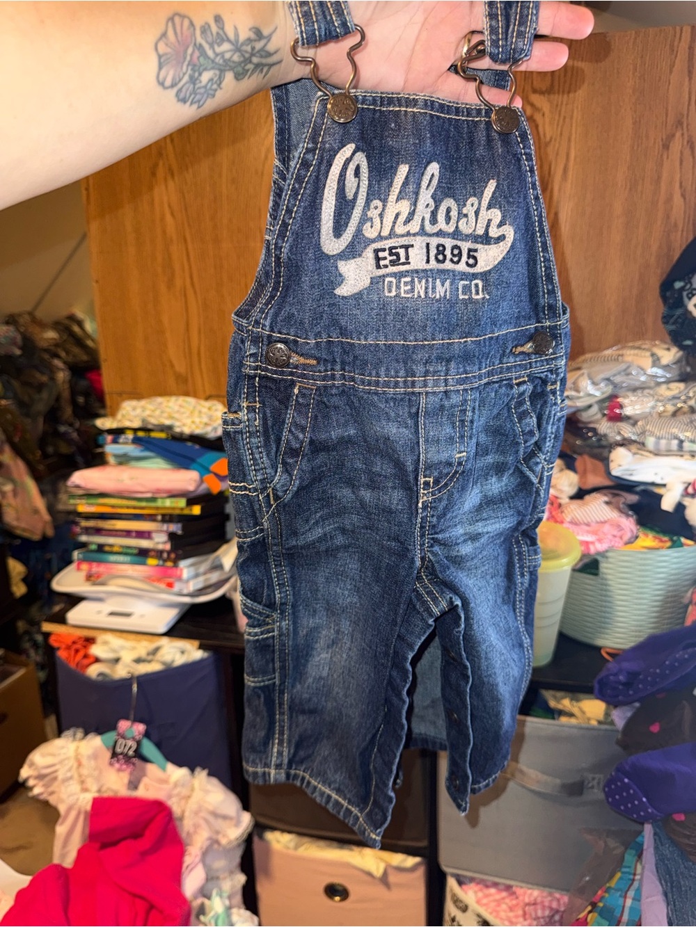 Y2K OshKosh Denim Overalls in Dark Blue